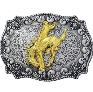 New silver western rodeo horse belt buckle fits 1.5 belt